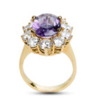 Δαχτυλίδι κίτρινο χρυσό Κ18 με κρύσταλλα Swarovski