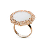 Δαχτυλίδι ροζ χρυσό Κ14 με Mother of Pearl