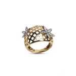 Δαχτυλίδι κίτρινο χρυσό Κ14 με κρύσταλλα Swarovski