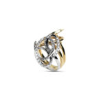 Δαχτυλίδι κίτρινο χρυσό Κ14 με κρύσταλλα Swarovski