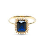 Δαχτυλίδι κίτρινο χρυσό Κ14 με κρύσταλλα Swarovski