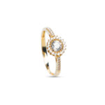 Δαχτυλίδι ροζ χρυσό Κ14 με κρύσταλλο Swarovski