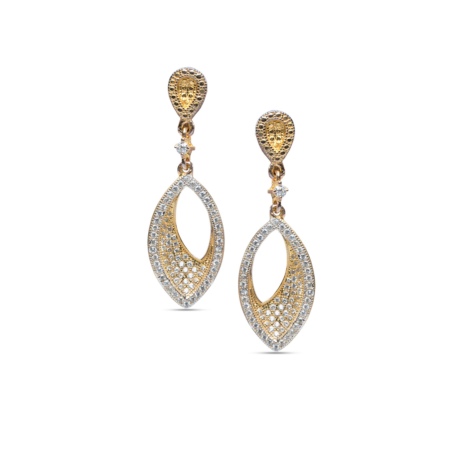 skoularikia-chrysa-k14-2 Σκουλαρίκια χρυσά Κ14 με κρύσταλλα Swarovski - Image 1