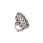 Δαχτυλίδι ασημένιο επίχρυσο με κρύσταλλα Swarovski