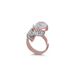 Δαχτυλίδι ασημένιο επίχρυσο με κρύσταλλα Swarovski