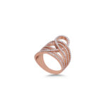 Δαχτυλίδι ασημένιο επίχρυσο με κρύσταλλα Swarovski