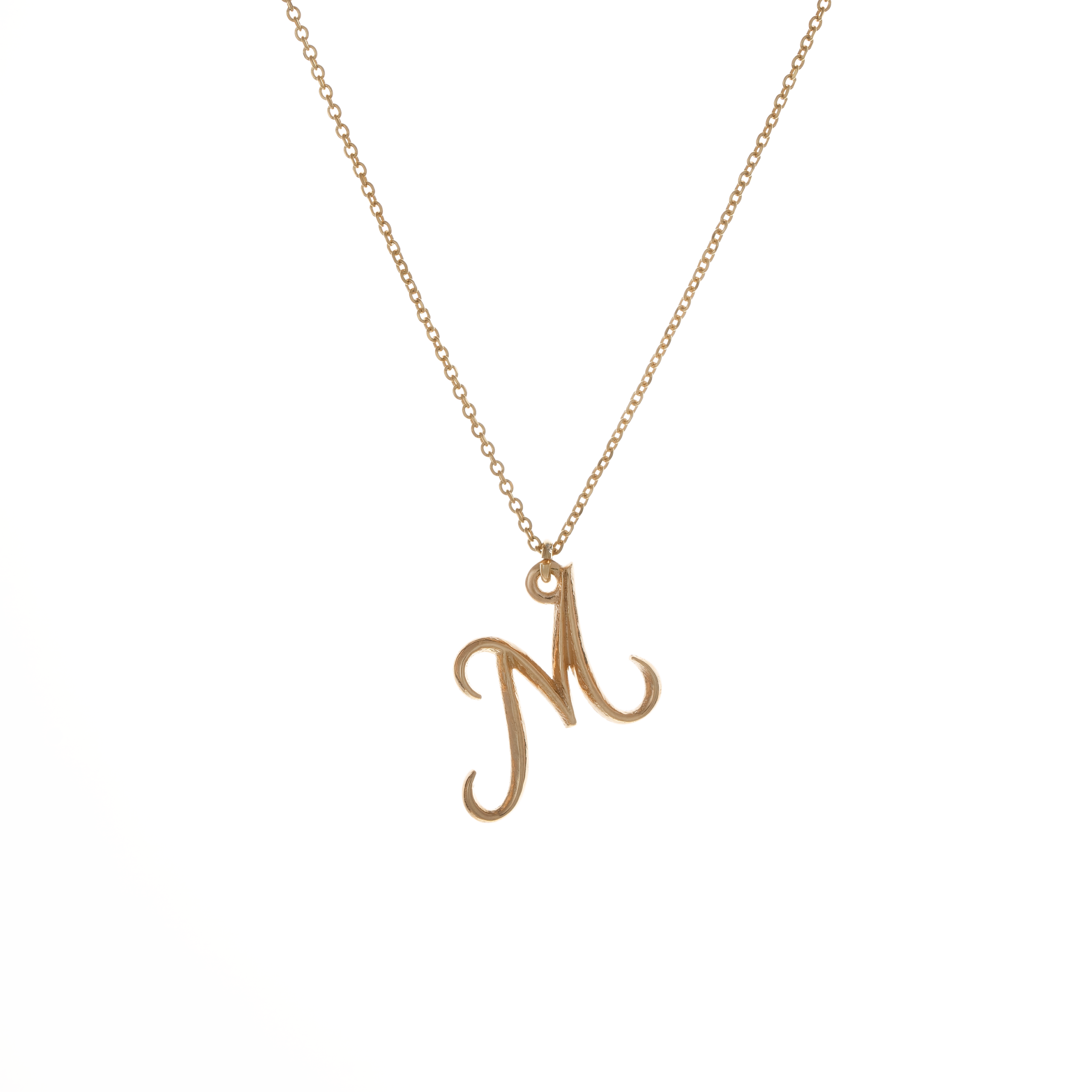 kolie-monogramma-m Κολιέ ασημένιο μονόγραμμα «Μ» - Image 1