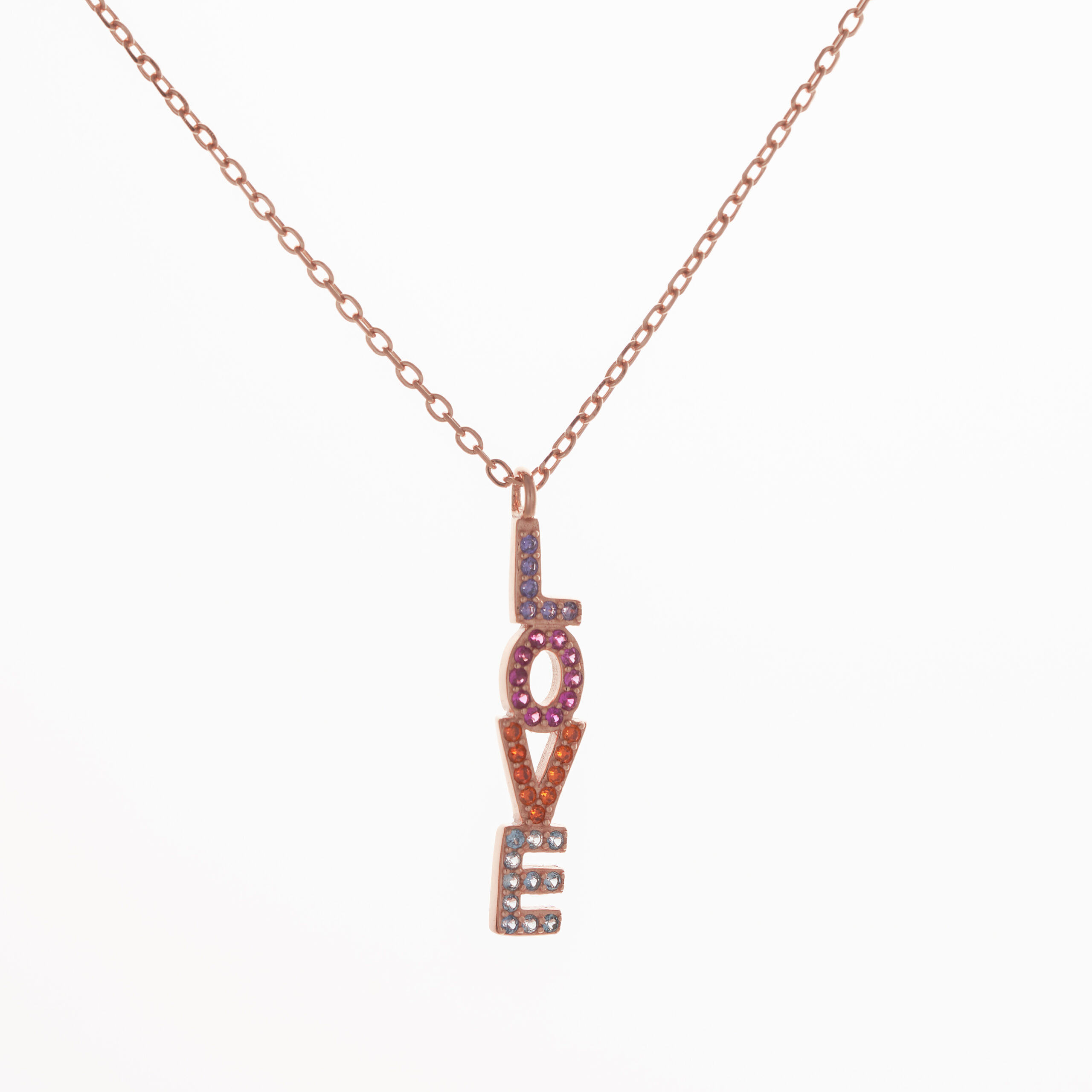 kolie-love-polychromo Κολιέ Love πολύχρωμο - Image 1