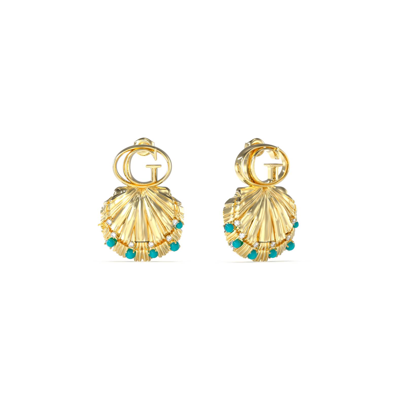 skoularikia-guess-steel-seashell Σκουλαρίκια επίχρυσα Guess Steel Seashell - Image 1