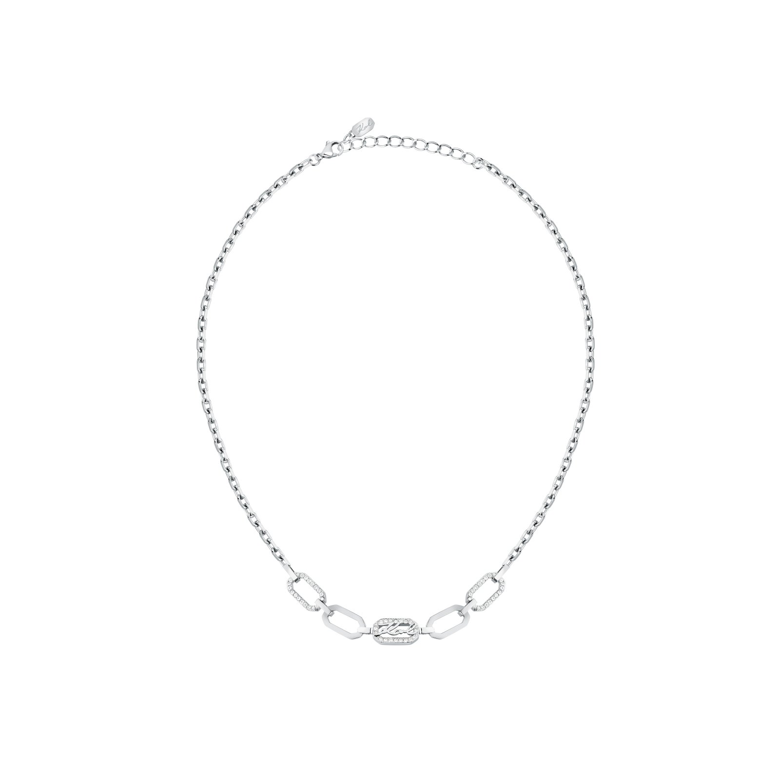 KARL-LAGERFELD-CRYSTALS-KLAYC14-Γυναικείο-Κολιέ-Ασημένιο-Με-Σχέδιο-Με-Λογότυπο Κολιέ Karl Lagerfeld Crystals - Image 1