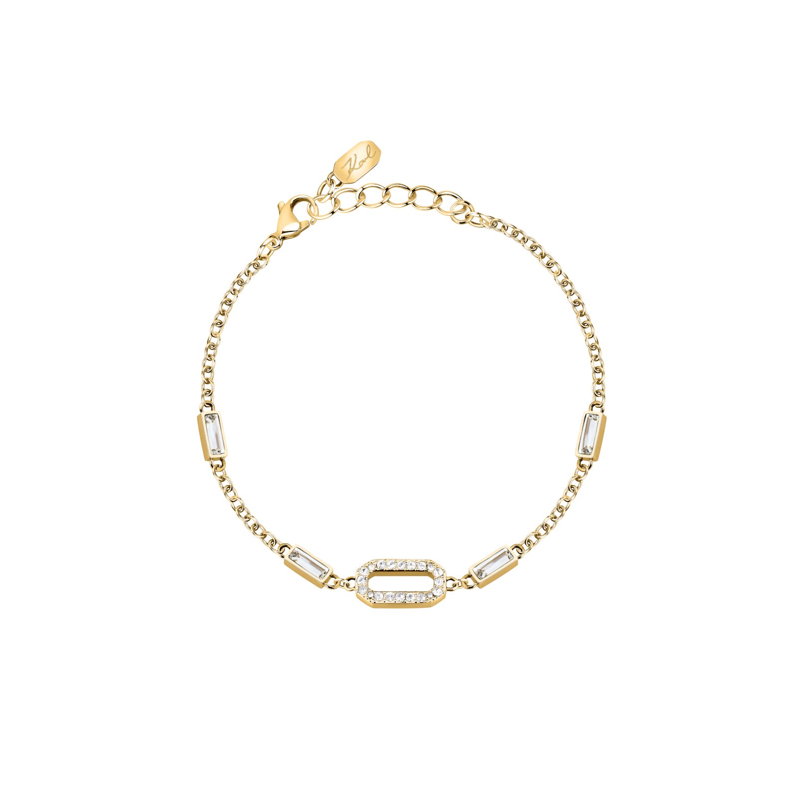 KARL-LAGERFELD-CRYSTALS-KLAYC20-Γυναικείο-Βραχιόλι-Χρυσό-Με-Πέτρες Βραχιόλι επίχρυσο Karl Lagerfeld Crystals - Image 1