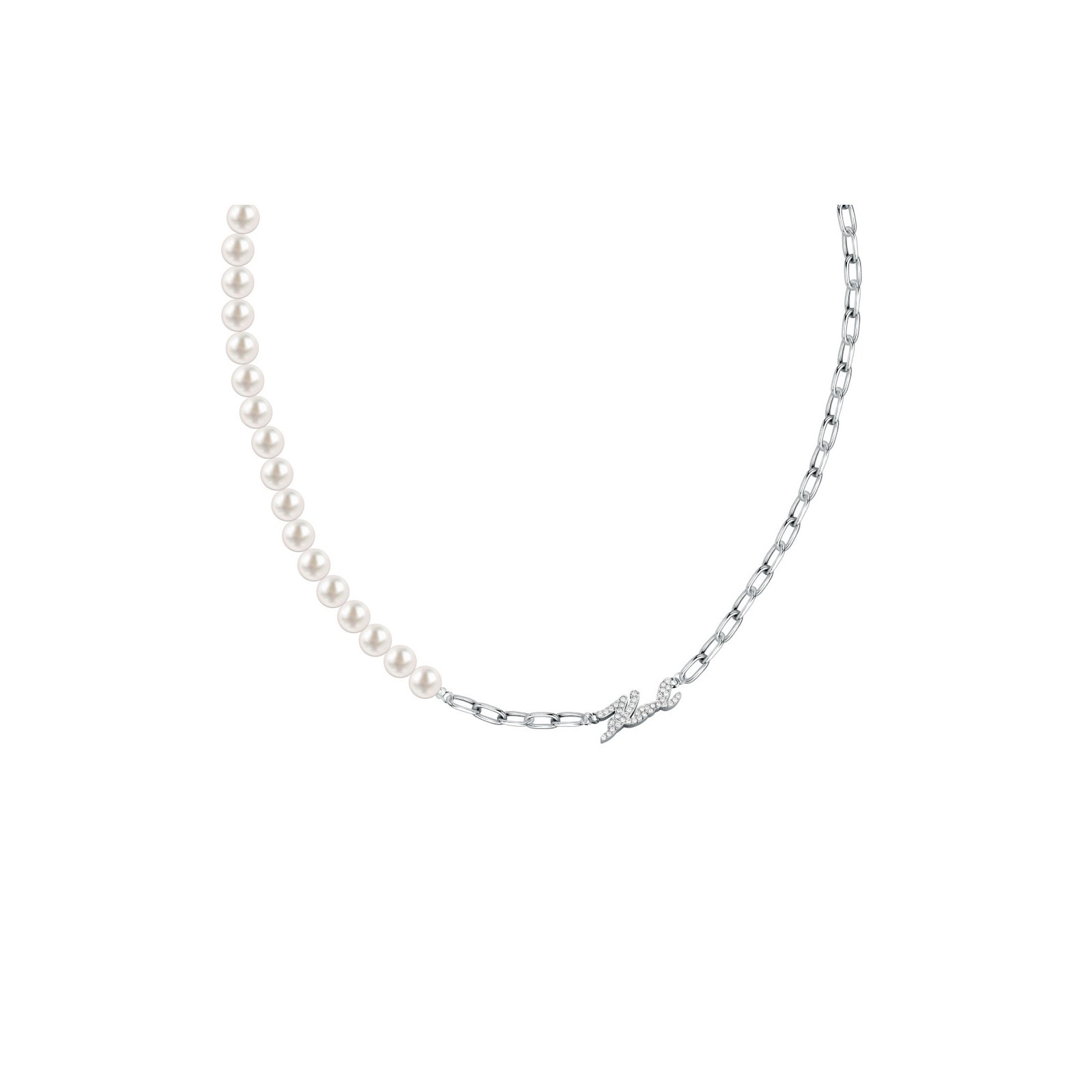 KARL-LAGERFELD-PEARL-KLAYR03-Γυναικείο-Κολιέ-Ασημένιο-Με-Πέρλες Κολιέ Karl Lagerfeld Pearl - Image 1