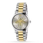 Ανδρικό Ρολόι Gucci G-Timeless 38mm Χρυσό με Ασημί Καντράν