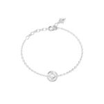 Γυναικείο βραχιόλι Guess Steel 4G Supreme ασημένιο με σχέδιο και πέτρα