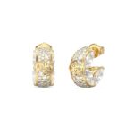 Γυναικεία σκουλαρίκια Guess Steel 4G Supreme επίχρυσοι κρίκοι