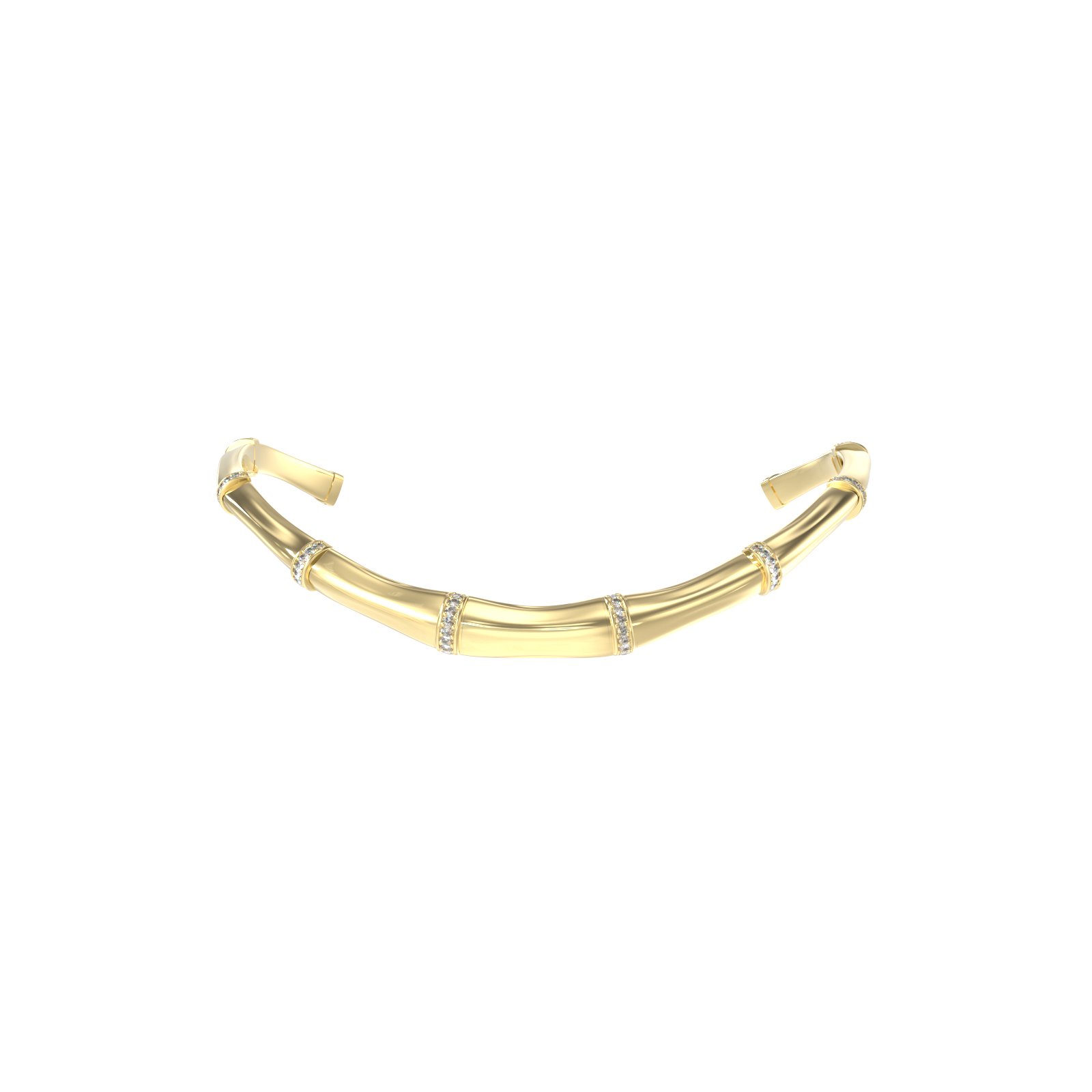 GUESS-STEEL-BAMBOO-JUBN05159JWYGT-U-Κολιέ-Χρυσό-Με-Πέτρες Γυναικείο κολιέ Guess Steel Bamboo - Image 1