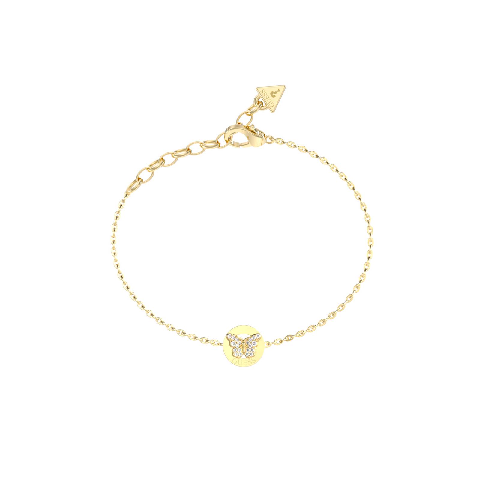 GUESS-STEEL-BORBOLETA-JUBB06135JWYGL-Βραχιόλι-Χρυσό-Με-Πεταλούδα(1) Γυναικείο Βραχιόλι Guess Borboleta Χρυσό με Πεταλούδα και Ζιργκόν - Image 1