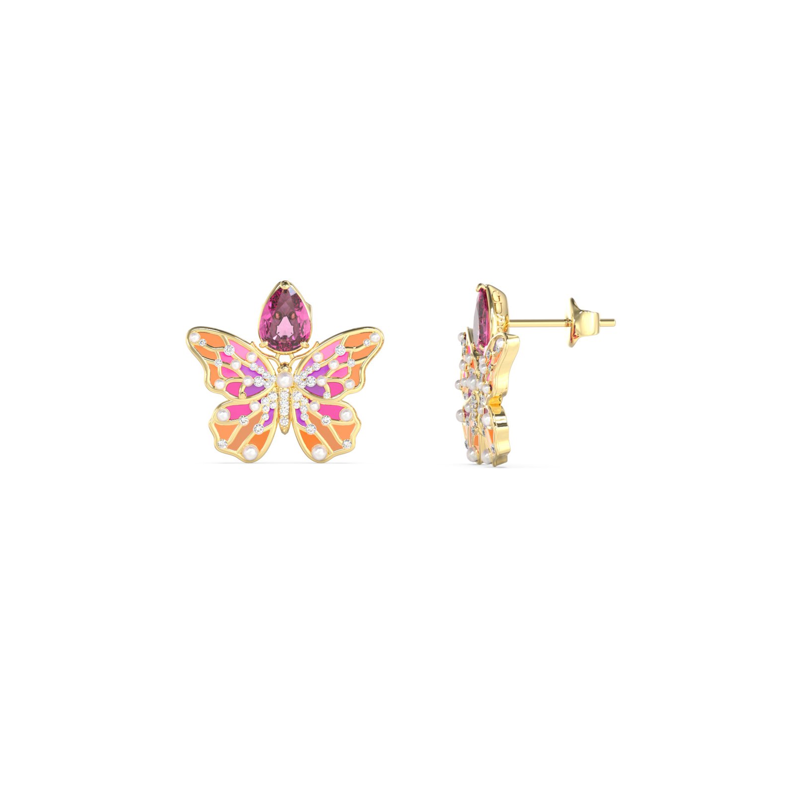 gynaikeia-skoularikia-guess-steel-borboleta-JUBE06115JWYGMCT/U Γυναικεία σκουλαρίκια Guess Steel Borboleta - Image 1