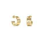 Γυναικεία σκουλαρίκια Guess Steel By Your Side επίχρυσοι κρίκοι
