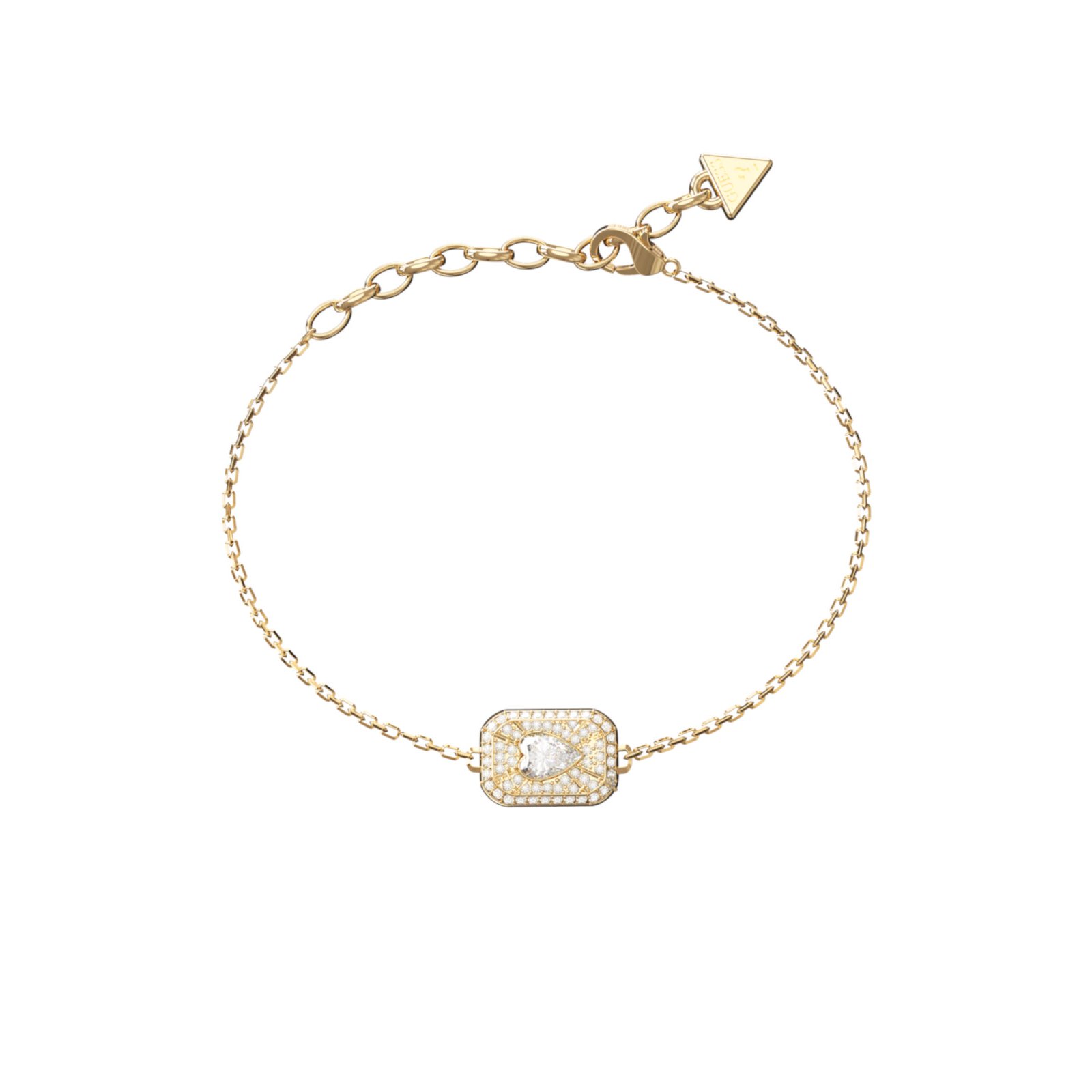 gynaikeio-vrachioli-guess-steel-crystal-love-JUBB06352JWYGL Γυναικείο βραχιόλι Guess Steel Crystal Love επίχρυσο με καρδιά και πέτρες - Image 1