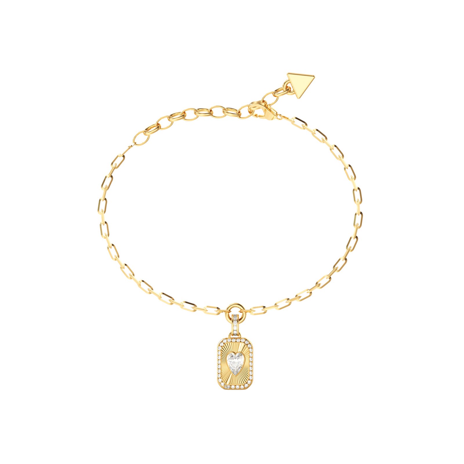 GUESS-STEEL-CRYSTAL-LOVE-JUBB06358JWYGL-Βραχιόλι-Χρυσό-Με-Καρδιά-Με-Πέτρες Γυναικείο βραχιόλι Guess Steel Crystal Love επίχρυσο με καρδιά και πέτρες - Image 1