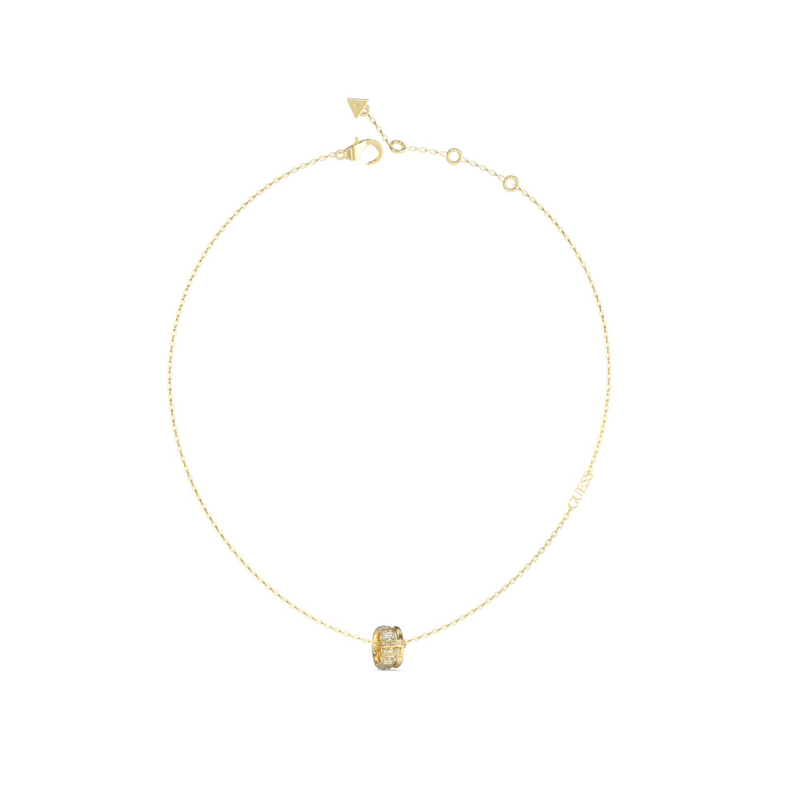 gynaikeio-kolie-guess-steel-fabulous-me-JUBN05195JWYGT/U Γυναικείο κολιέ Guess Steel Fabulous Me επίχρυσο με σχέδιο και πέτρες - Image 1