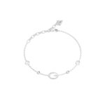 Γυναικείο βραχιόλι Guess Steel G Camden ασημένιο με λογότυπο και πέτρες