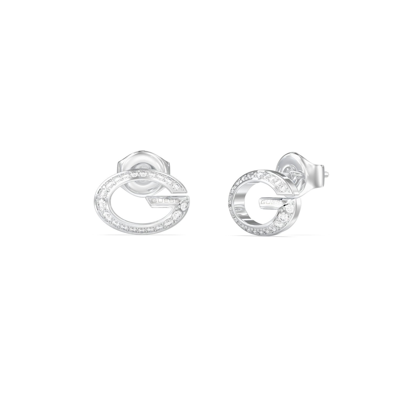 gynaikeia-skoularikia-guess-steel-g-camden-JUBE06338JWRHT/U Γυναικεία σκουλαρίκια Guess Steel G Camden ασημένια με πέτρες - Image 1
