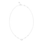 Γυναικείο κολιέ Guess Steel G Camden ασημένιο με λογότυπο και πέτρες