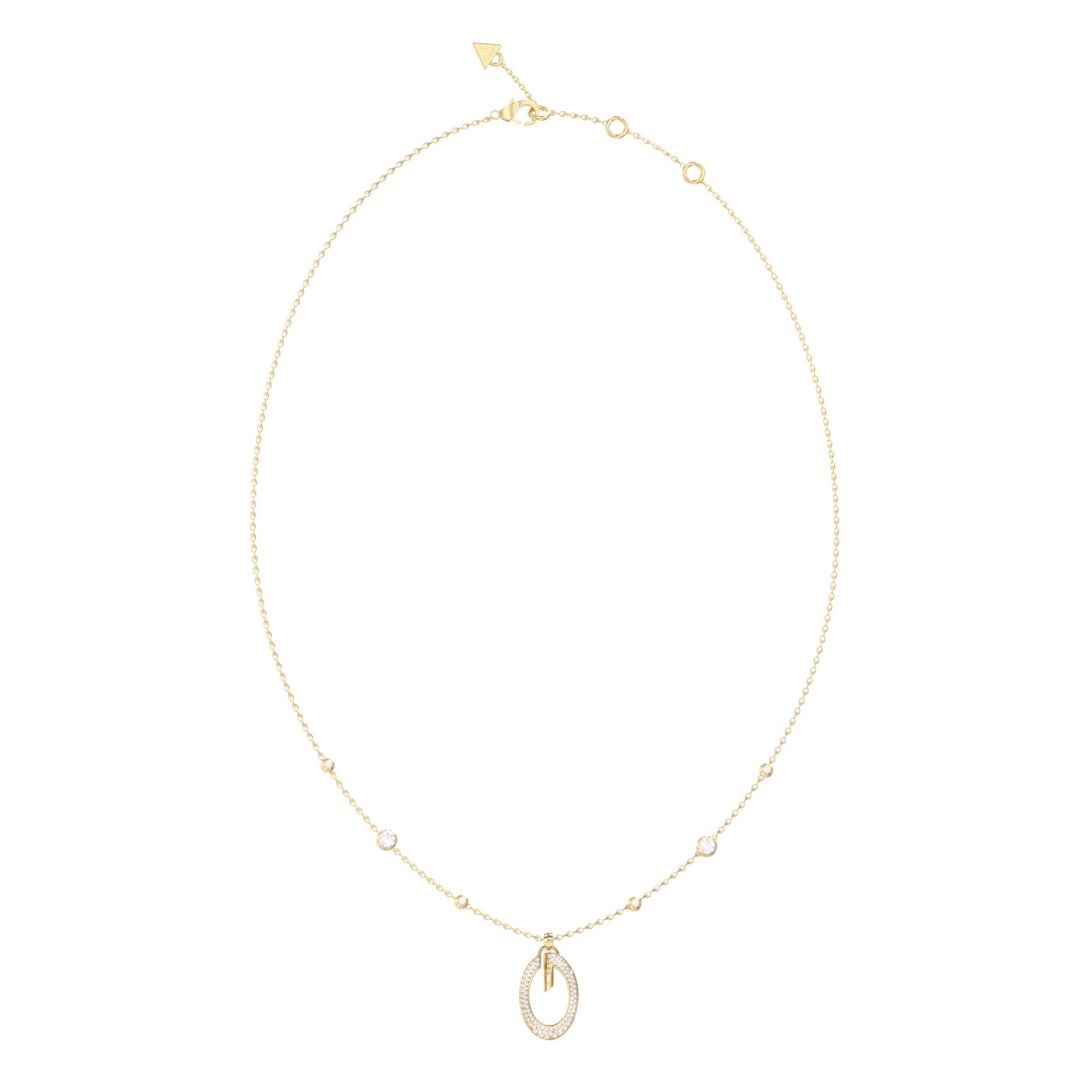 gynaikeio-kolie-guess-steel-g-camden-JUBN06340JWYGT/U Γυναικείο κολιέ Guess Steel G Camden επίχρυσο με κρεμαστό λογότυπο - Image 1