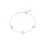 Γυναικείο βραχιόλι Guess Steel Golden Love ασημένιο με καρδιές