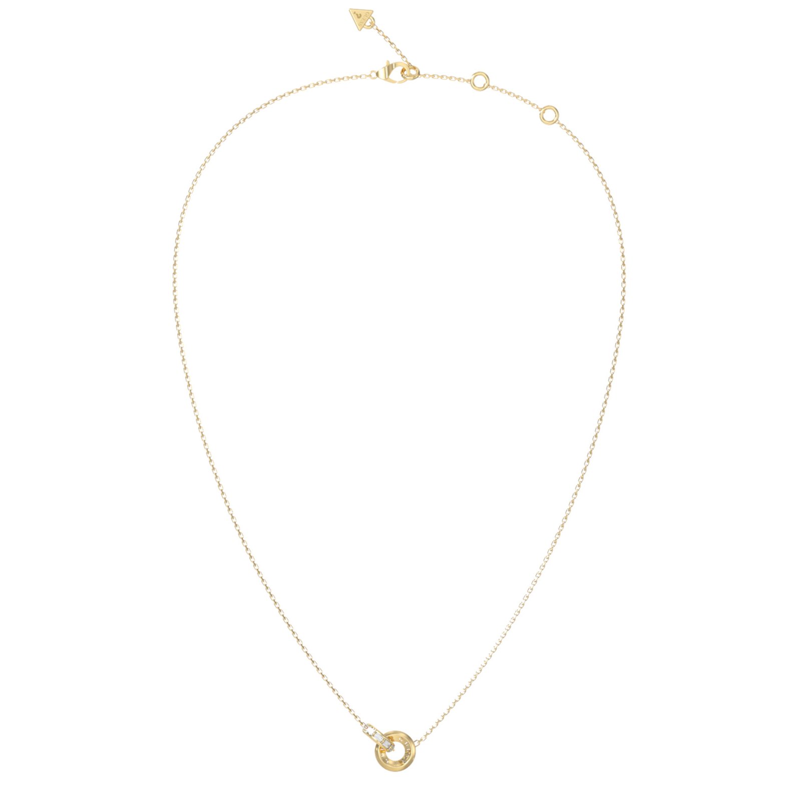 GUESS-STEEL-LES-BAGUETTES-JUBN06330JWYGT-U-Κολιέ-Χρυσό-Με-Δυο-Κρικάκια Γυναικείο κολιέ Guess Steel Les Baguettes επιχρυσωμένο με δύο κρίκους - Image 1