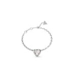 Γυναικείο Βραχιόλι Guess Mon Amour Ασημί με Καρδιά και Ζιργκόν