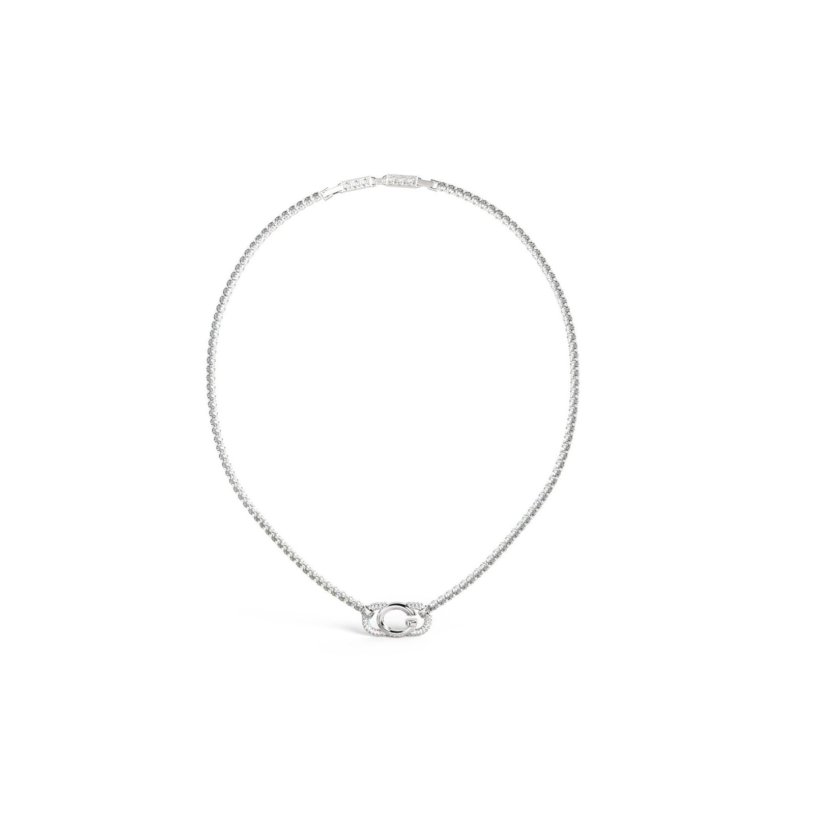 GUESS-STEEL-OH-MY-G-JUBN04506JWRHT-U-Κολιέ-Ασημένιο-Με-Λογότυπο-Με-Πέτρες-1 Γυναικείο κολιέ Guess Steel Oh my G - Image 1