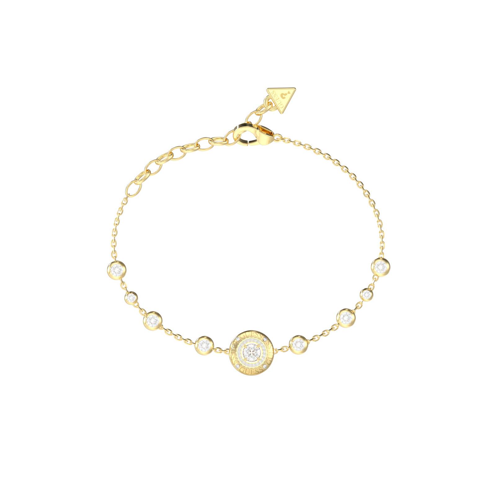 GUESS-STEEL-SPARKS-JUBB06274JWYGL-Βραχιόλι-Χρυσό-Με-Πέτρες-Με-Σχέδιο-Με-Πέτρες(1) Γυναικείο Βραχιόλι Guess Sparks Χρυσό με Λευκά Ζιργκόν - Image 1