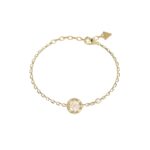Γυναικείο βραχιόλι Guess Steel Spinning Bloom επίχρυσο με σχέδιο και καρδιές