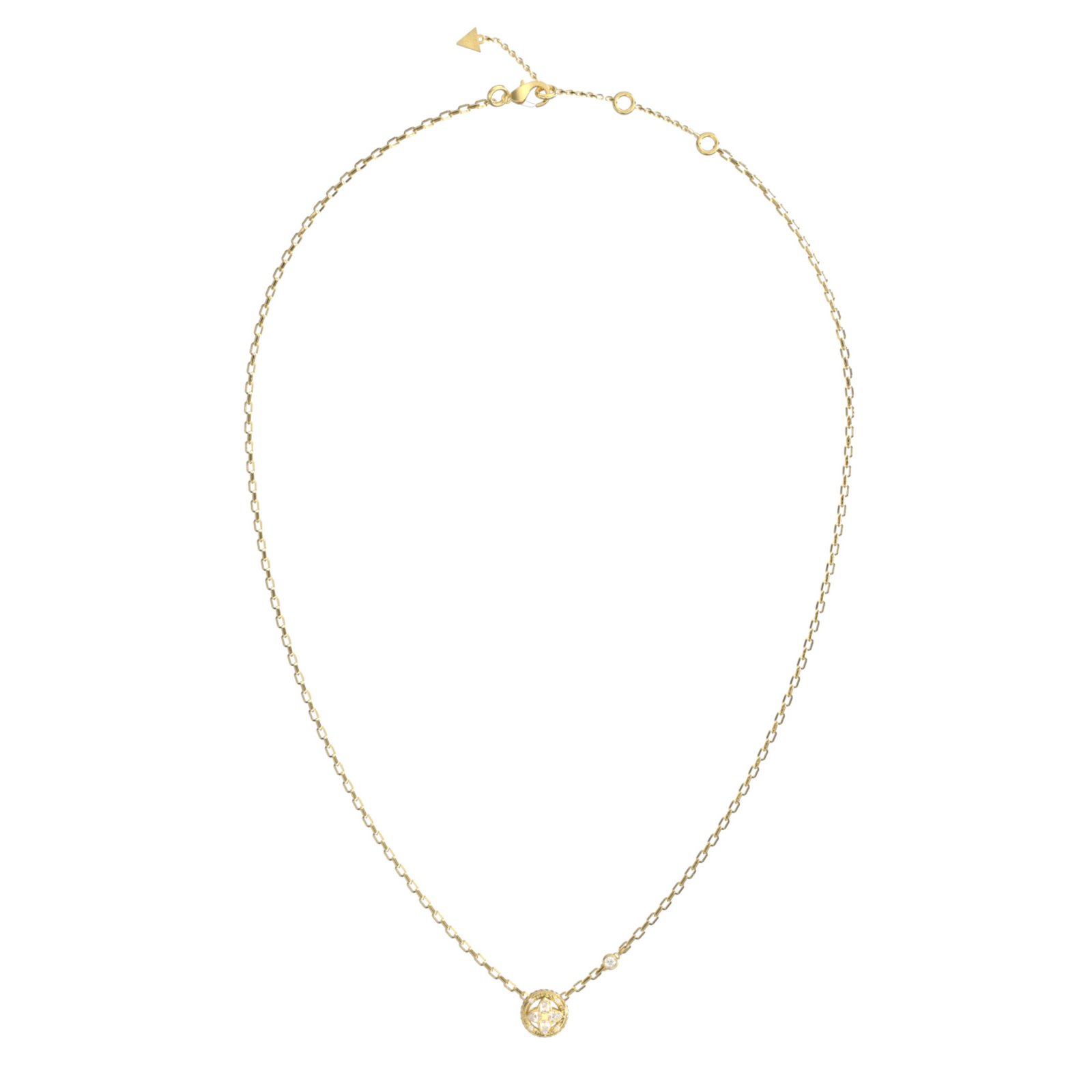 gynaikeio-kolie-guess-steel-spinning-bloom-JUBN06461JWYGT/U Γυναικείο κολιέ Guess Steel Spinning Bloom επίχρυσο με σχέδιο και πέτρες - Image 1