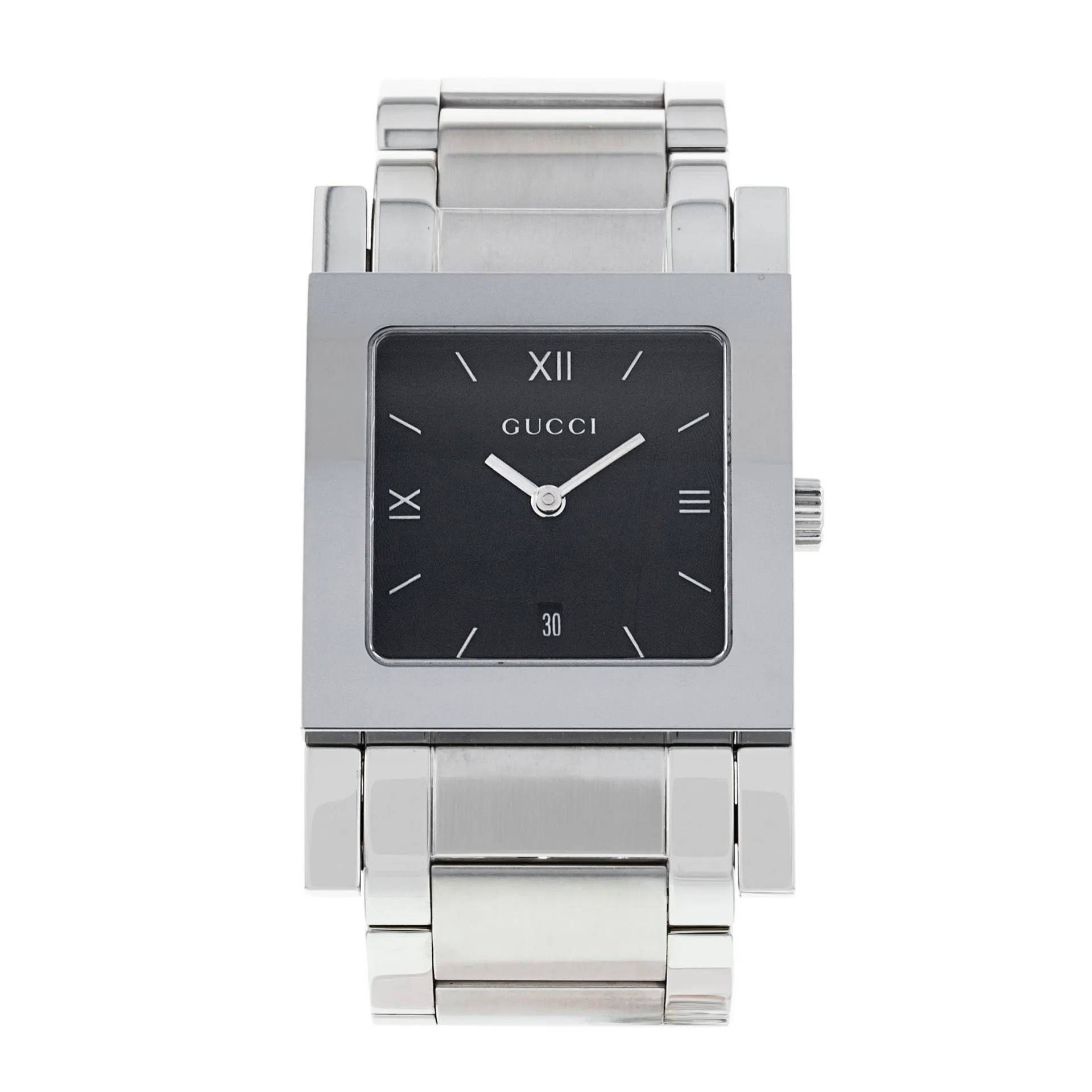 andriko-roloi-gucci-40mm-me-mavro-kantran-kai-asimi-brasele Ανδρικό Ρολόι Gucci 40mm με Μαύρο Καντράν και Ασημί Μπρασελέ - Image 1