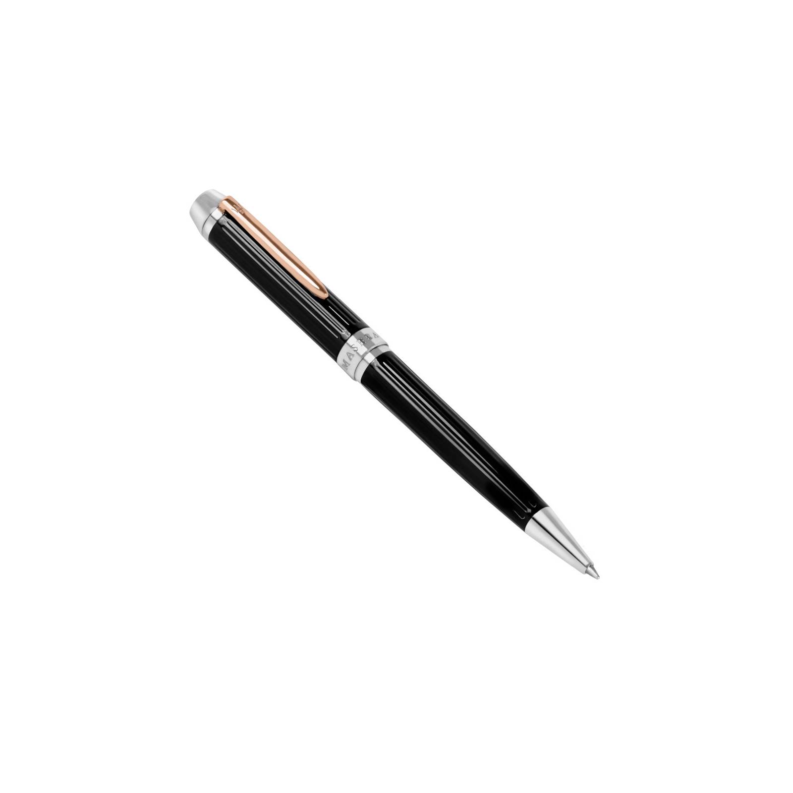 stylo-maserati-mavro-me-roz-chryses-kai-asimi-leptomereies Στυλό Maserati Μαύρο με Ροζ Χρυσές και Ασημί Λεπτομέρειες - Image 1