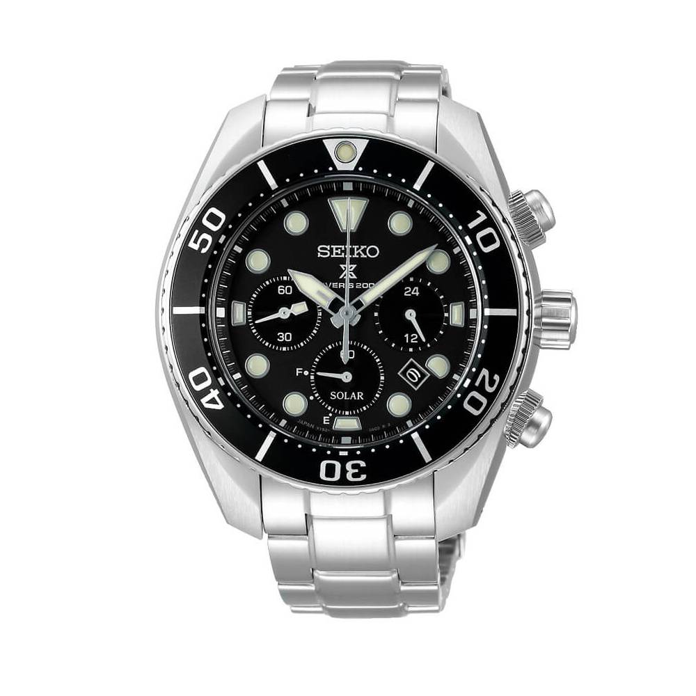andriko-roloi-seiko-prospex-solar-diver-chronograph-45mm-me-mavro-kantran Ανδρικό Ρολόι Seiko Prospex Solar Diver Chronograph 45mm με Μαύρο Καντράν - Image 1