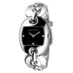Γυναικείο Ρολόι Gucci Marina Chain 32mm με Μαύρο Καντράν και Διαμάντια