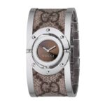 Γυναικείο Ρολόι Gucci Twirl 23mm με Καφέ Καντράν και GG Pattern Λουράκι