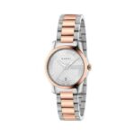 Γυναικείο Ρολόι Gucci G-Timeless 27mm Δίχρωμο με Ασημί Καντράν