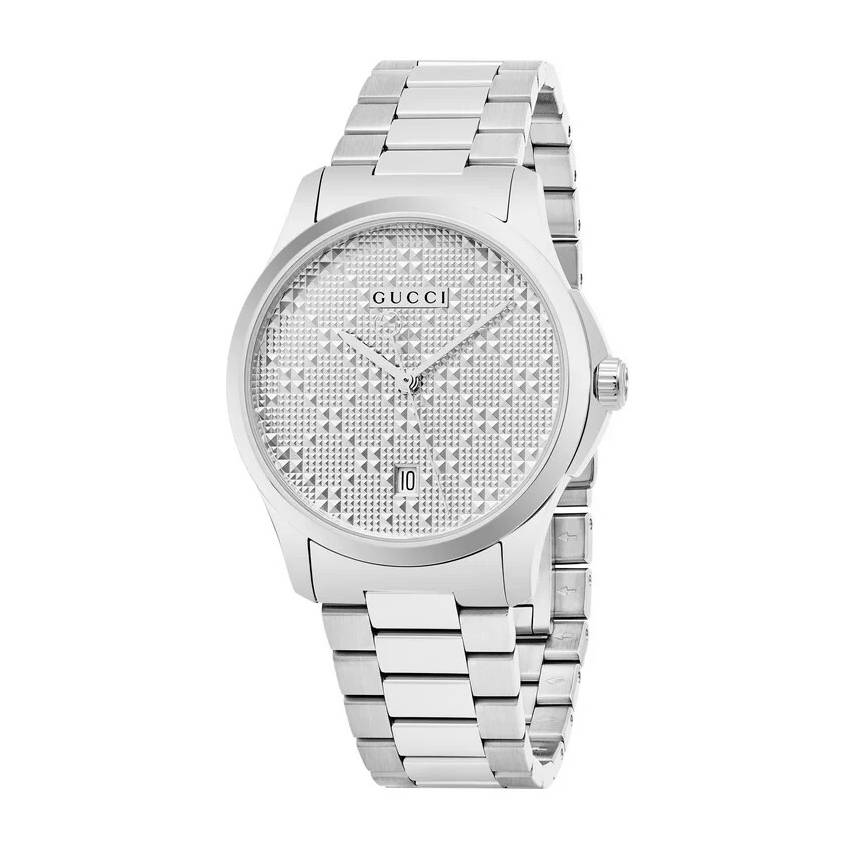 andriko-roloi-gucci-g-timeless-38mm-asimi-me-metalliko-brasele Ανδρικό Ρολόι Gucci G-Timeless 38mm Ασημί με Μεταλλικό Μπρασελέ - Image 1